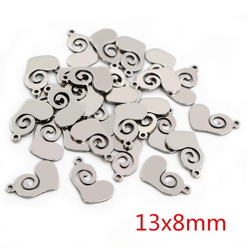 30pcs/lot No Fade 316 Stainless Steel Star Heart Fish Cat Charms Pendant for DIY Necklace Bracelet Craft Jewelry Making Findings