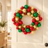 Shiny Tinsel Wreath Easy to Hang Christmas with Baubles Lightweight for Seasonal Displays