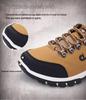 Men's Extra Large Waterproof Non-Slip Leather Shoes - Sizes 45-48, Yellow, for Casual, Sports, Work, and Hiking.
