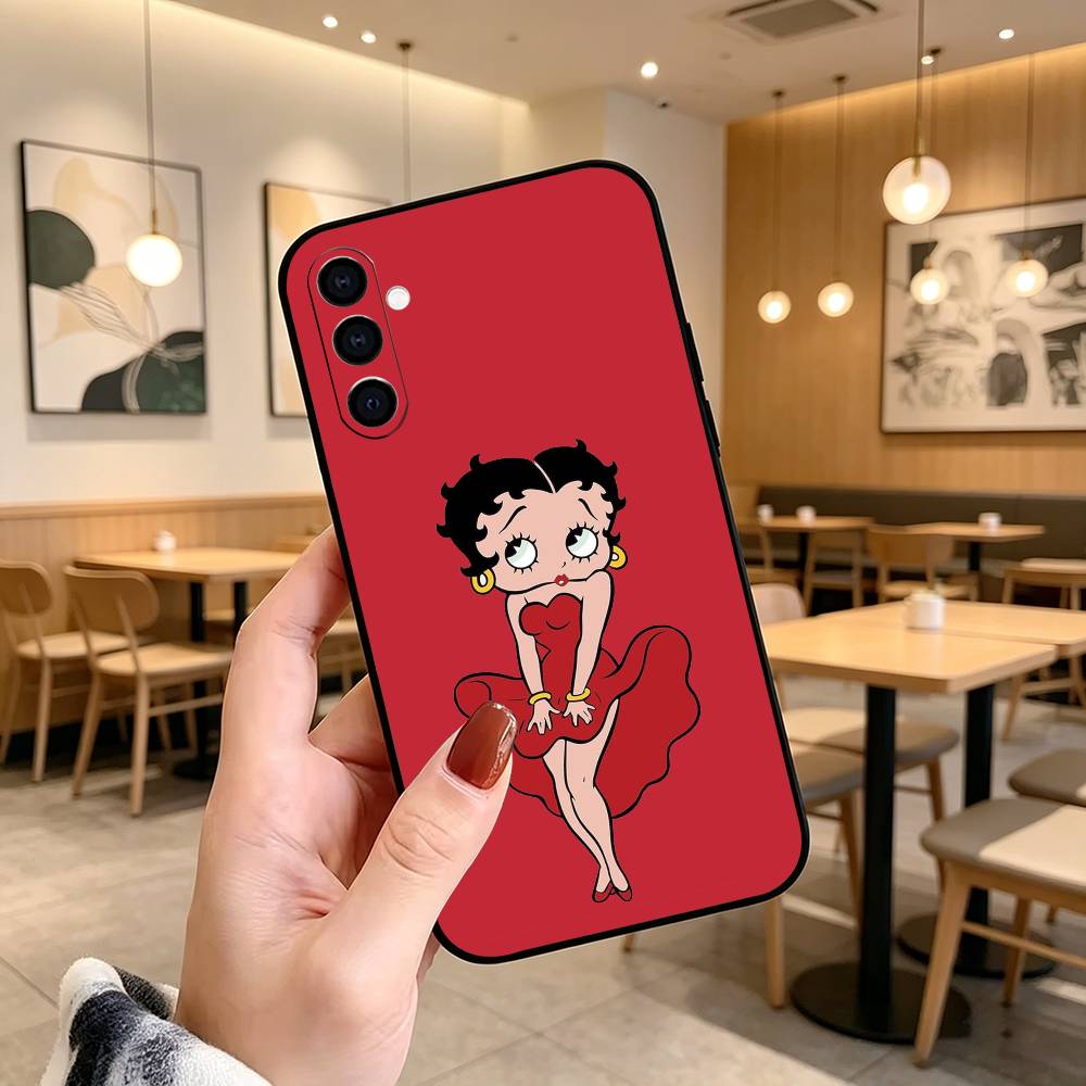 Classic Character Anime B-Bettys Boops  Phone Case Black Silicone Soft For Samsung Galaxy A73,A72,A71,A70,A53,A52,A51