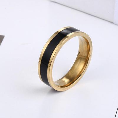 Minimalistische Schwarz-Weiß Edelstahl Partnerringe: Vielseitiger Modeschmuck für Männer und Frauen
