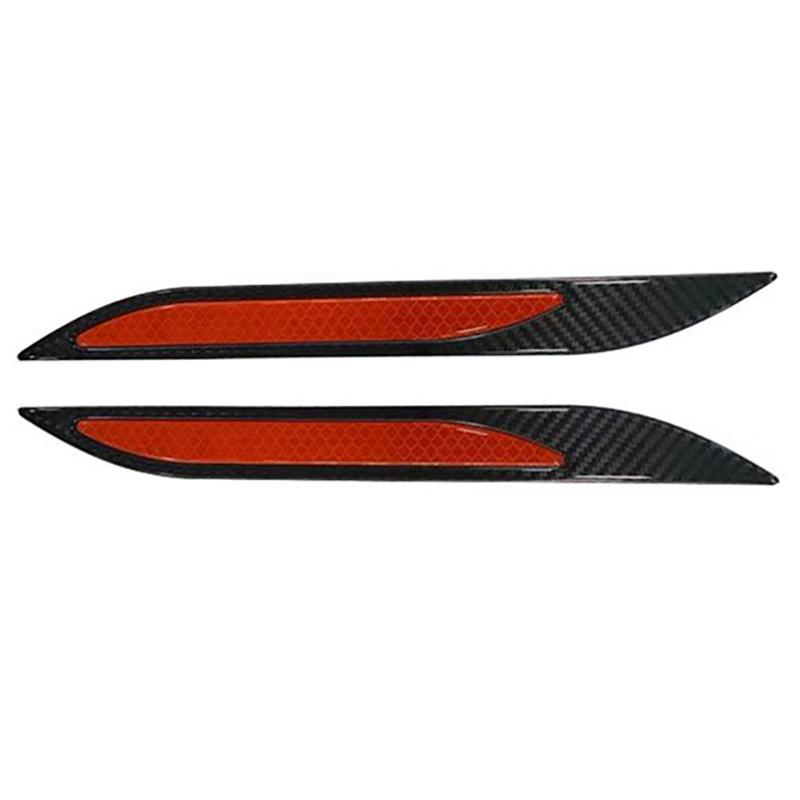 2Pcs Car Sticker Bumper Protector Reflective Strips Auto Motorcycle Anti-Scratch Warning Stickers Carbon Fiber Red Blue White