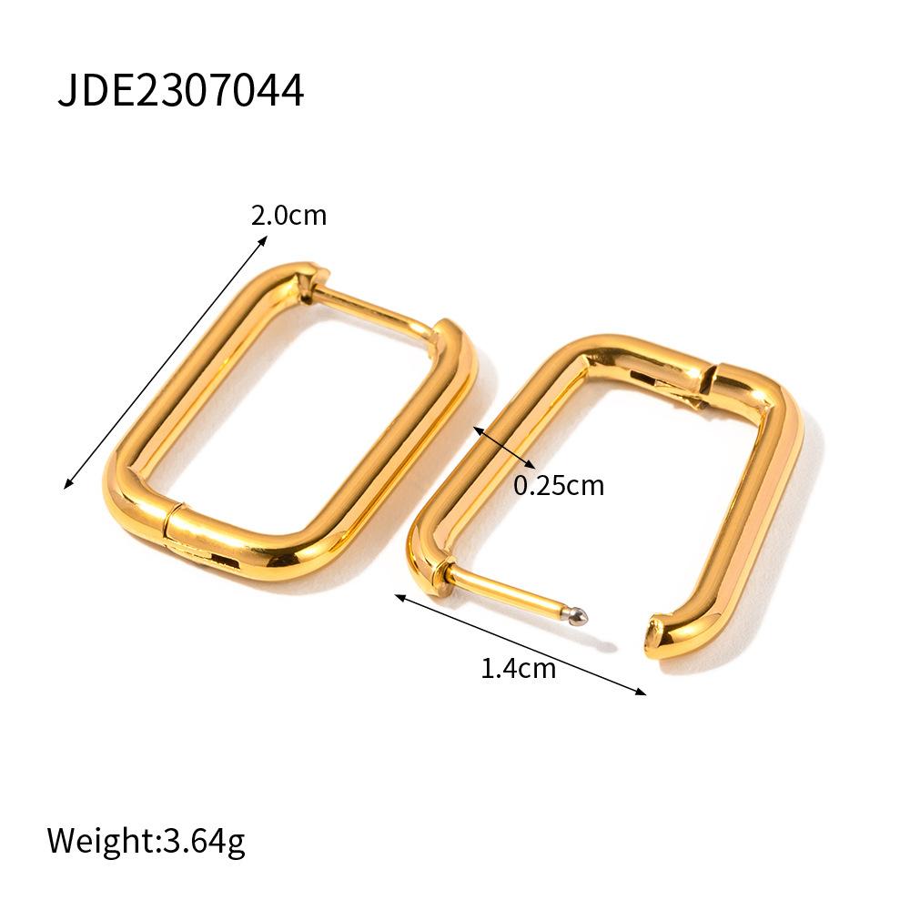 Minimalist Geometric Ear Clips Fashion Five Point Star Heart Titanium Steel Earrings for Women