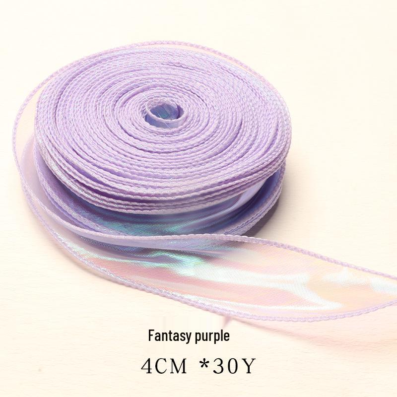 Coreless Iridescent Fishtail Satin Ribbon for Bouquet Packaging