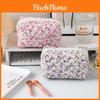 Floral Handheld Cosmetic Bag With Zipper For Travel And Daily Use