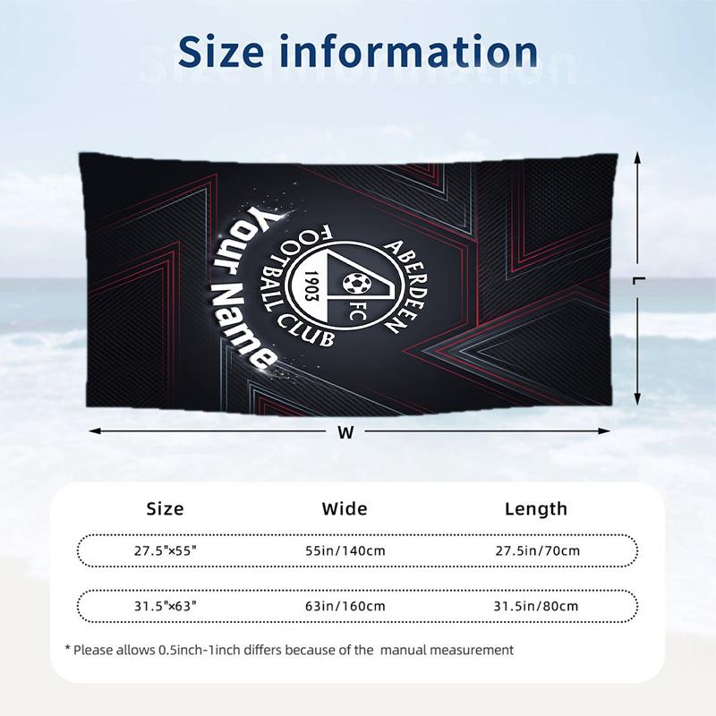 Beach Towel Aberdeen FC Print Custom Name Text Soft Towel for Swimming Pool