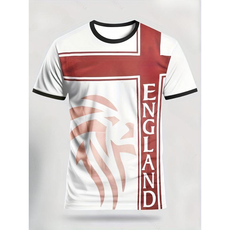 England Men s Football Jersey Decorated with the Lions crest, red and white, made of breathable fabric, suitable for training and matches S