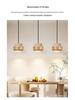 Adjustable Wabi-Sabi Style Solid Wood Pendant Light for Bedroom, Dining, or Bar