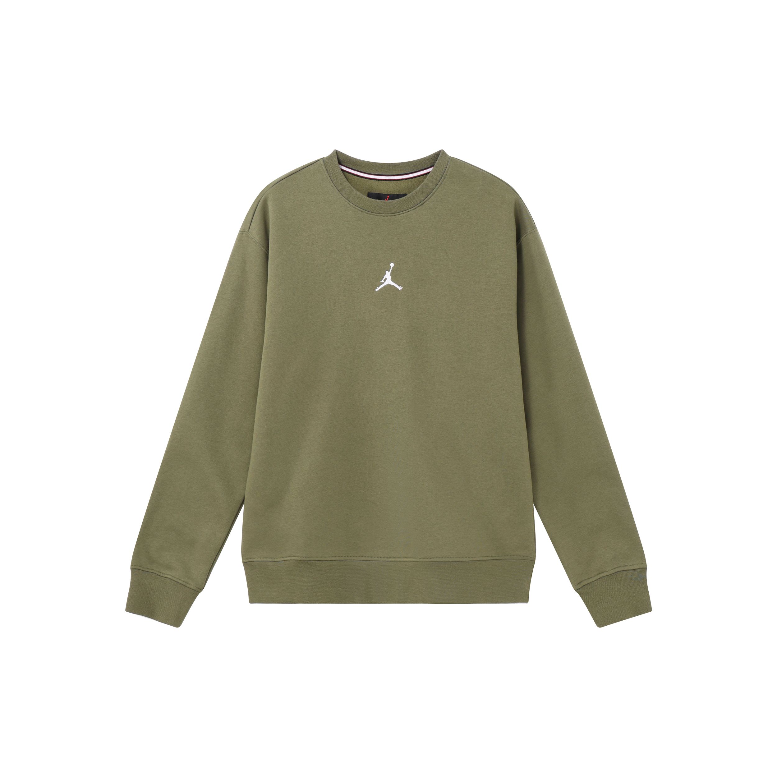 Jordan Essentials Logo Printed Crewneck Fleece Sweatshirt Men Sweatshirt Olive-Green FV8451-222 M