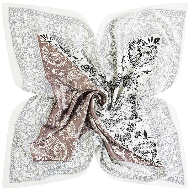 Women's Square Scarf Paisley Print Silk Feel Lightweight Ethnic Pattern Fashion Accessory Head Wrap Neck Shawl Gift