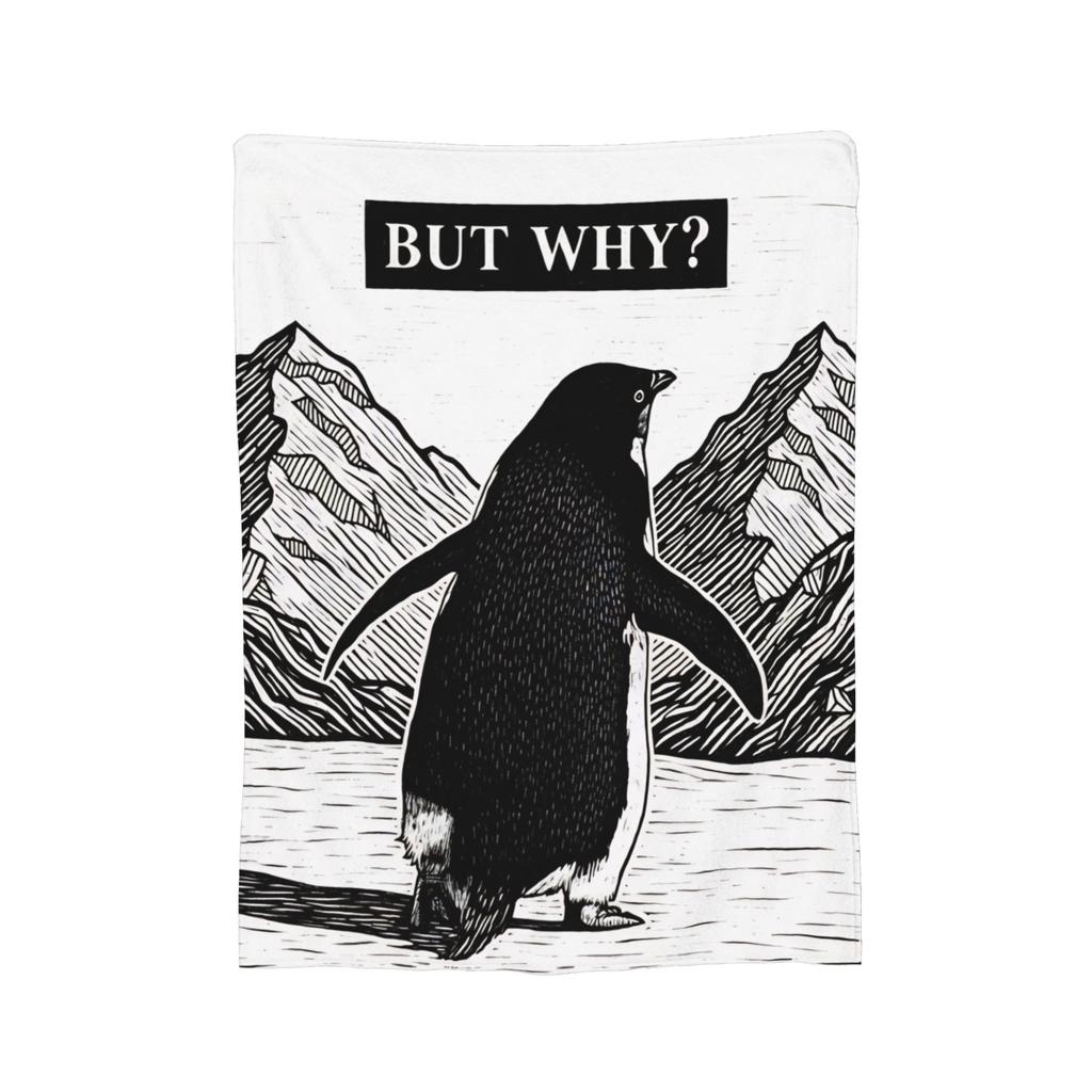 But Why Nihilist Penguin Blankets Fleece Summer Air Conditioning Multi-function Throw Blanket for Bedding Bedding Throws