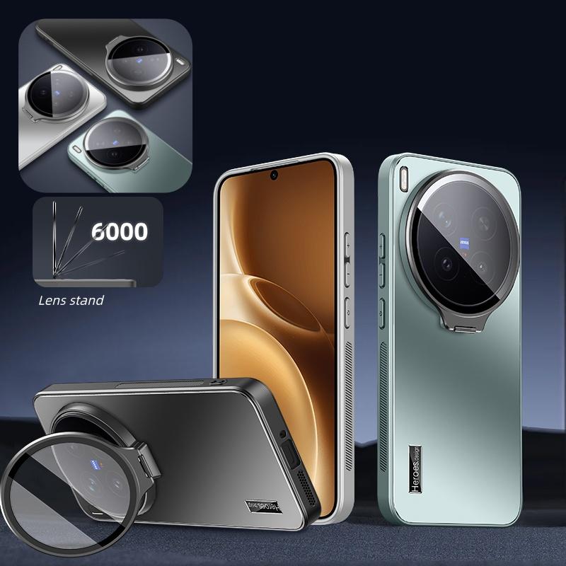Luxury Matte Camera Lens Stand Back Protective Case for Vivo X300 Ultra / X300 Pro / X300 X300S Hard PC+TPU Bumper Cover