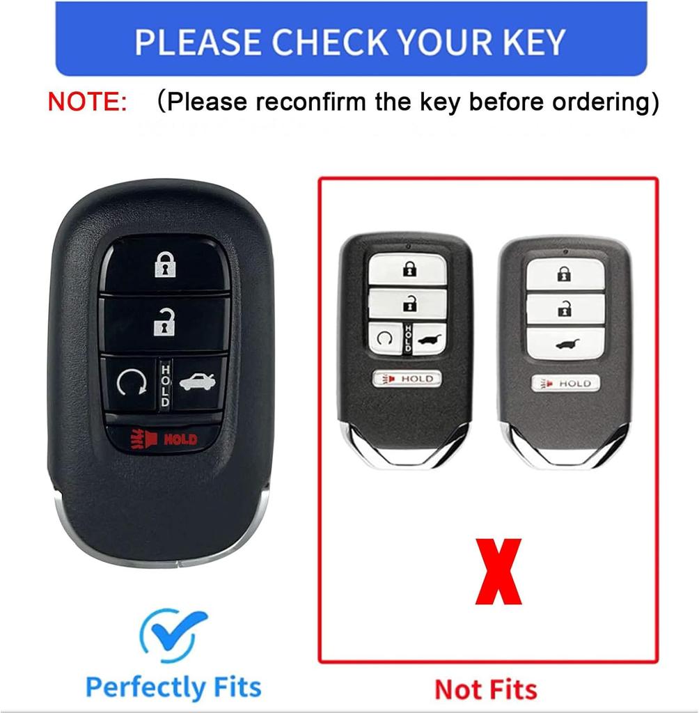 Honda Schlüsselanhänger, weiche TPU Schutzhülle für Schlüsselanhänger mit Honda Accord, Civic, Pilot Smart-Fernbedienungsschlüssel.