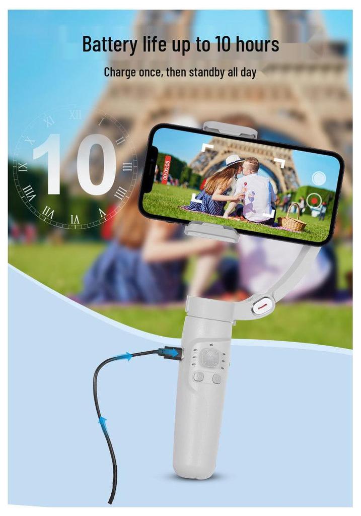 M1 Handheld Gimbal: Three-Axis Stabilizer with Anti-Shake & Smart Face Tracking for Mobile Photography & Live Streaming.