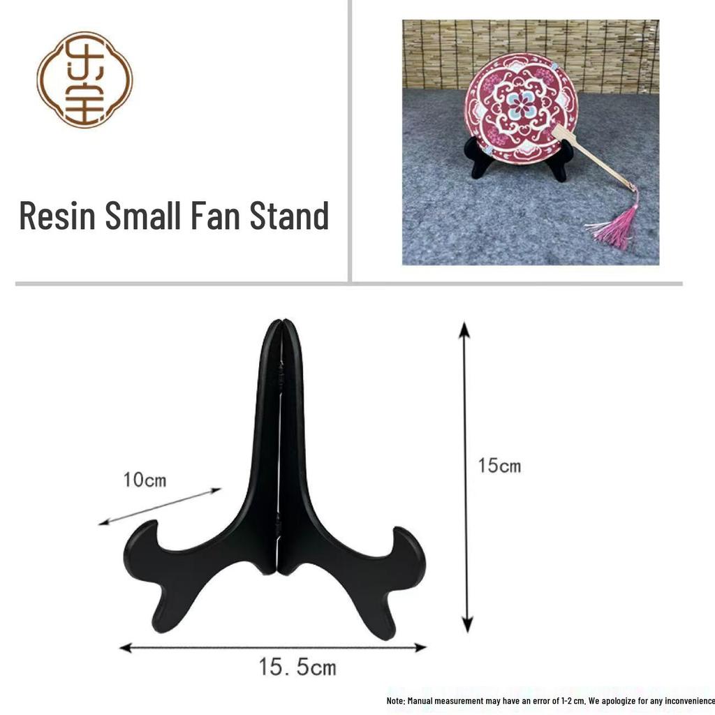 Chinese Bamboo Wood Fan Stand: Ancient-Style Round Fan Holder for Bridal or Palace Fans