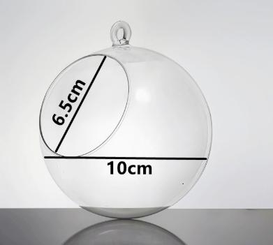 10cm Round Hanging Glass Terrarium for Indoor Home Decor