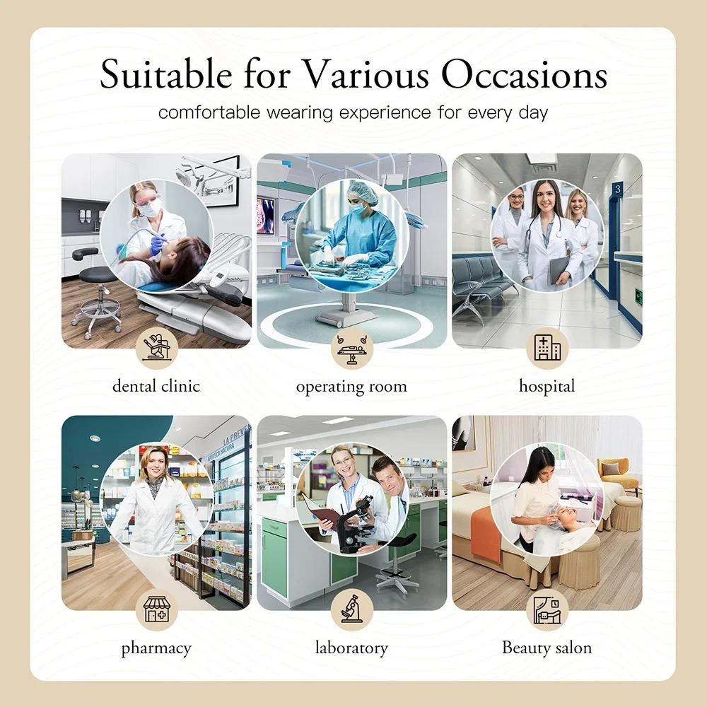 Střih Slim Fit Lékařské uniformy Dámské Scrub Sety Ošetřovatelské Doplňky Nemocniční Chirurgické Pláště Zubní Klinika Kosmetický Salon Pracovní Oděv