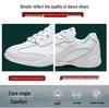 Yingrui Women's White Leather Aerobic Cheerleading Shoes, Soft Sole Training and Competition Footwear