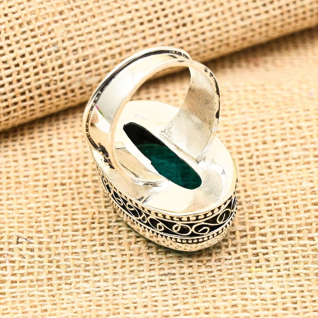 Indicolite Gemstone Ručně vyrobený 925 masivní stříbrný šperkový prsten na Den díkůvzdání