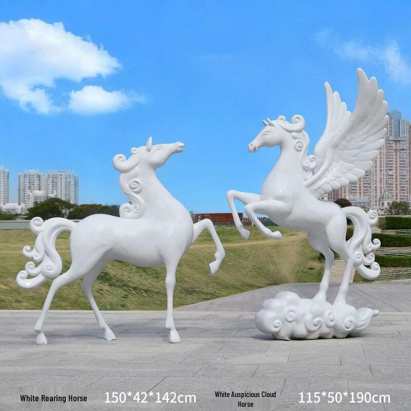 Large Realistic Fiberglass Horse Sculpture