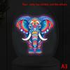 Glow-In-The-Dark Colored Totem Elephant Toilet Sticker Self-Adhesive Removable Wall Decal Home Bathroom Living Room Decor