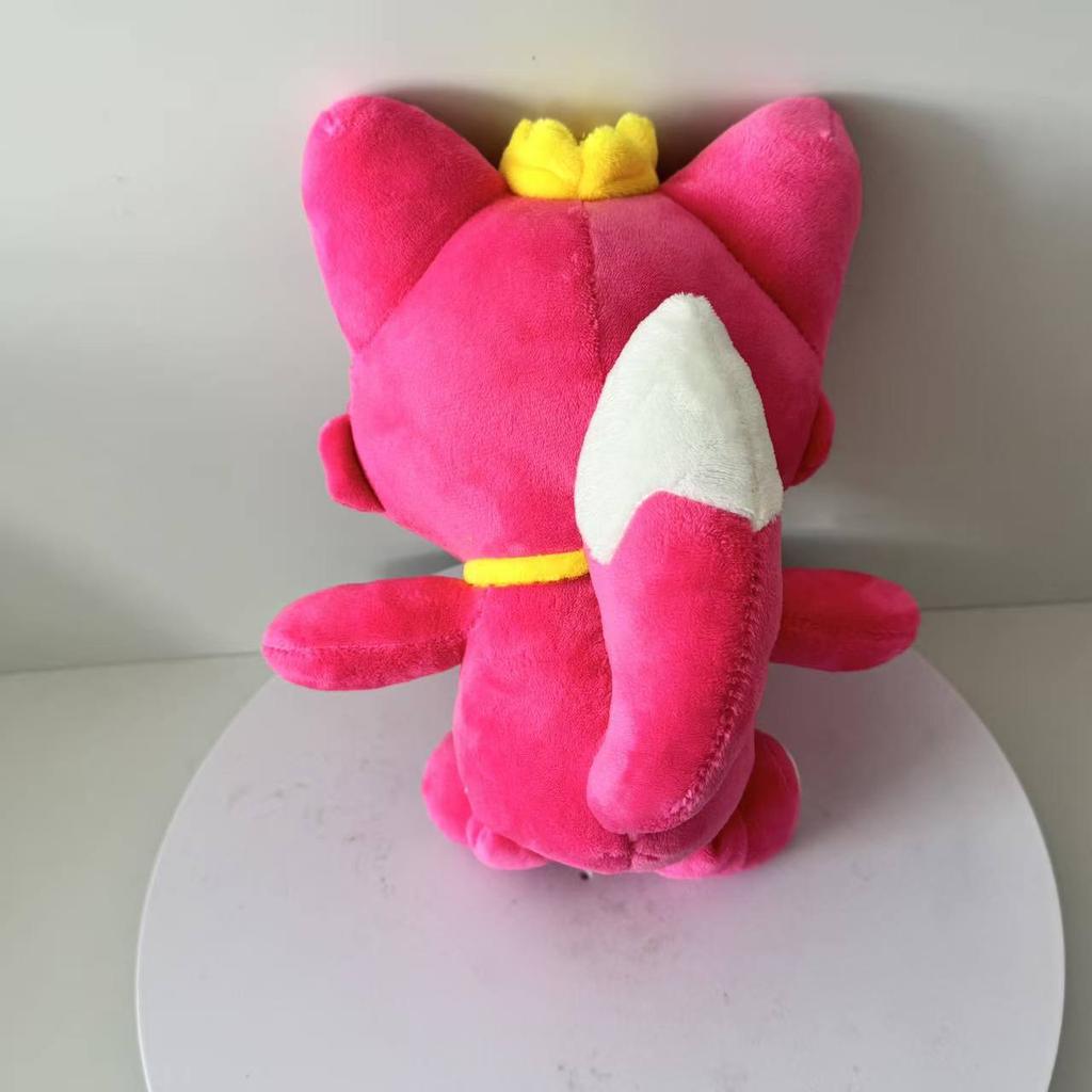 Neues Knallpinkes Pinkfong Pinker Fuchs Plüschtier Gelbe Krone Stern Kuscheltier Zeichentrickfigur Geschenk für Kinder Kleinkinder Geburtstagsgeschenk