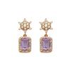 Niche High-End Sense S925 Sterling Silver Natural Colored Treasure Sugar Snowflake Earrings Light Luxury Non-Fading Jewelry Elegant Design