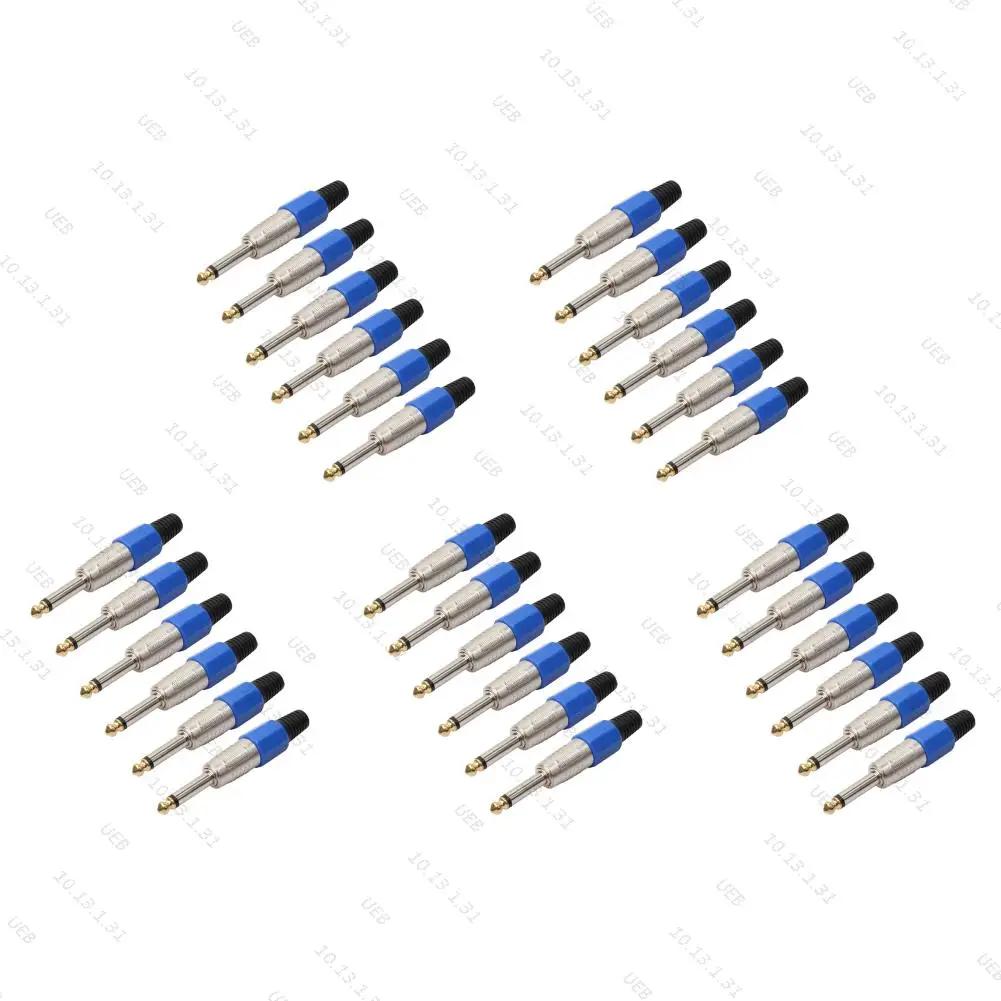 6PCS Mono Sophomore Core Amplifier Microphone Plug 6.35mm Male Plug To RCA Female Audio Jack Connector For Microphone