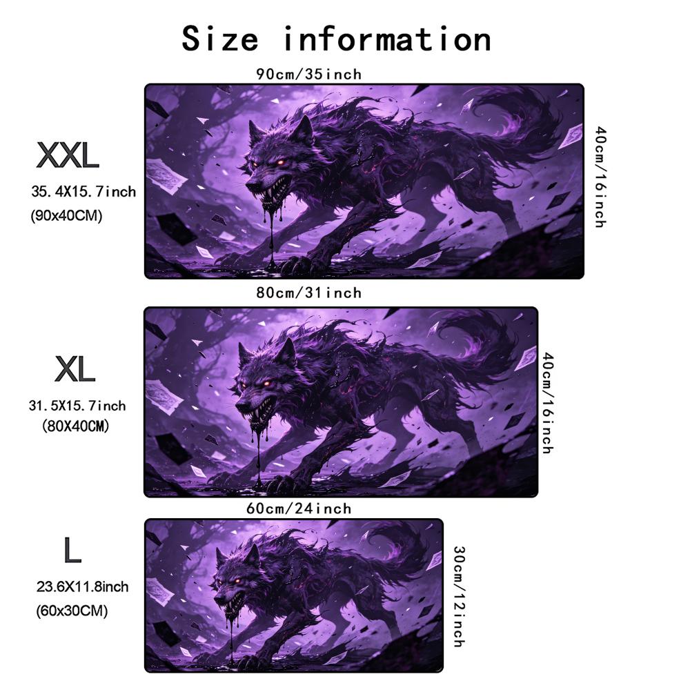 Celestial Wolf Mouse Pad L Large Computer Office Game Table Mats Rubber Antislip Gaming Keyboard Mousepads Long Desk Pads 40x90