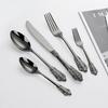 24/30Pieces Gold Cutlery Set Stainless Steel Vintage Western Dinnerware Luxury Tableware Engraving Forks Knive Spoons Sliverware