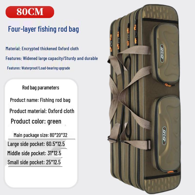Waterproof Lightweight Fishing Rod Bag - Large Capacity & Portable Canvas, Multifunctional Good-Looking Sea Rod Bag.