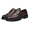 2025 Spring and Autumn New Men's Cowhide Business Casual Leather Shoes Crocodile Pattern Breathable Leather Shoes