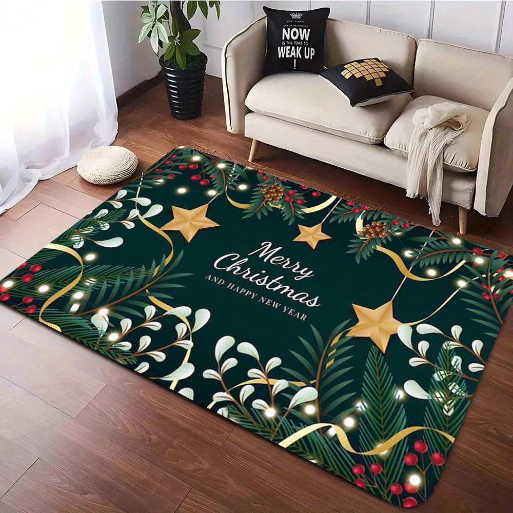 Christmas Seasonal Festival Gift Carpet Living Room Sofa Rug Home Bedroom Lounge Hallway FloorMat Festive Decor Home Accessories