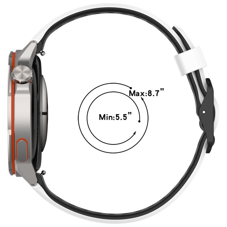 Perforated Double Color Silicone Sport Watch Band For Huawei Watch GT Runner 2, Breathable Adjustable Replacement Wrist Strap