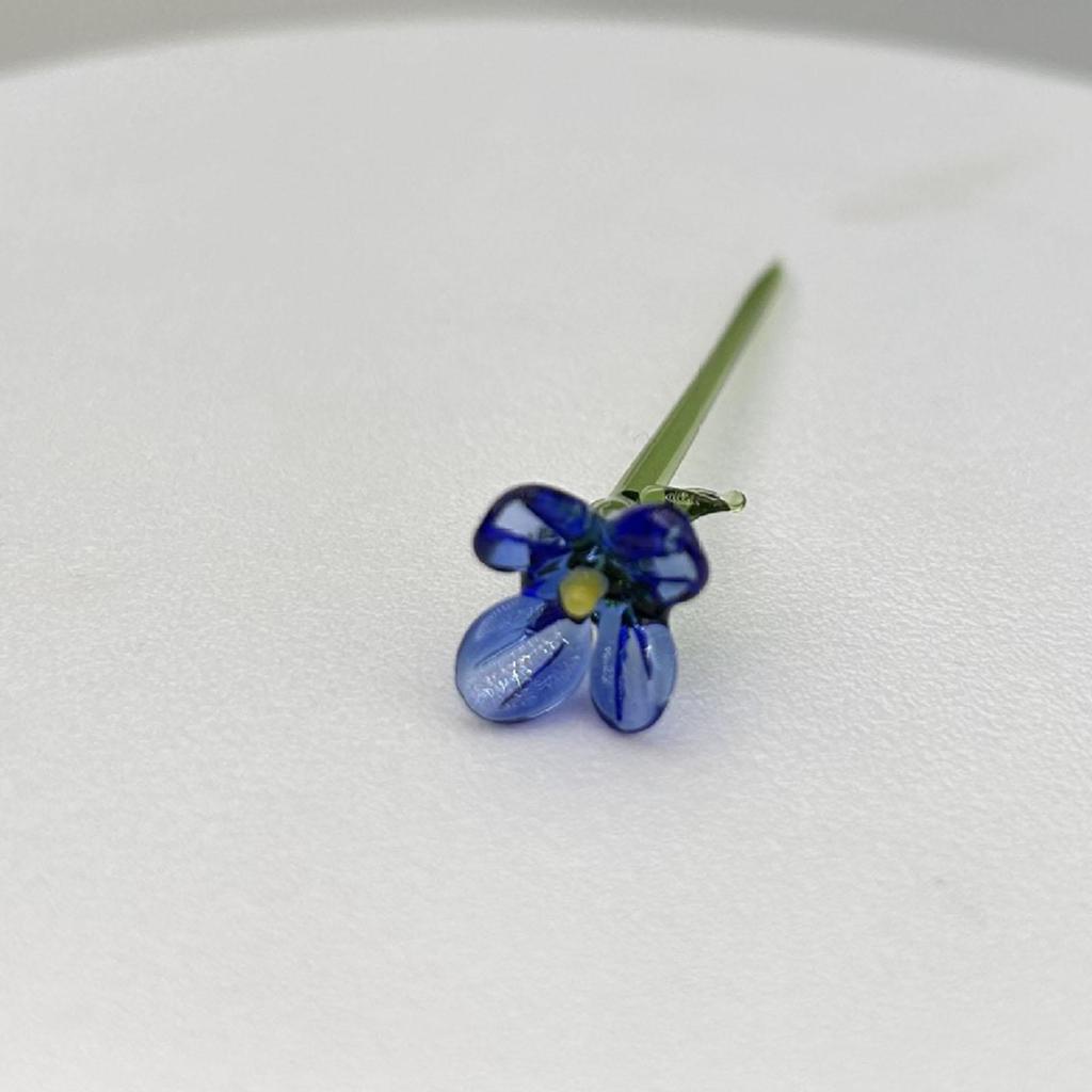 Mini Glass Flower Decor Decorative Gifts Decoration Artificial Flower for Mom Wife Women Girls Mother's Day Wedding Office