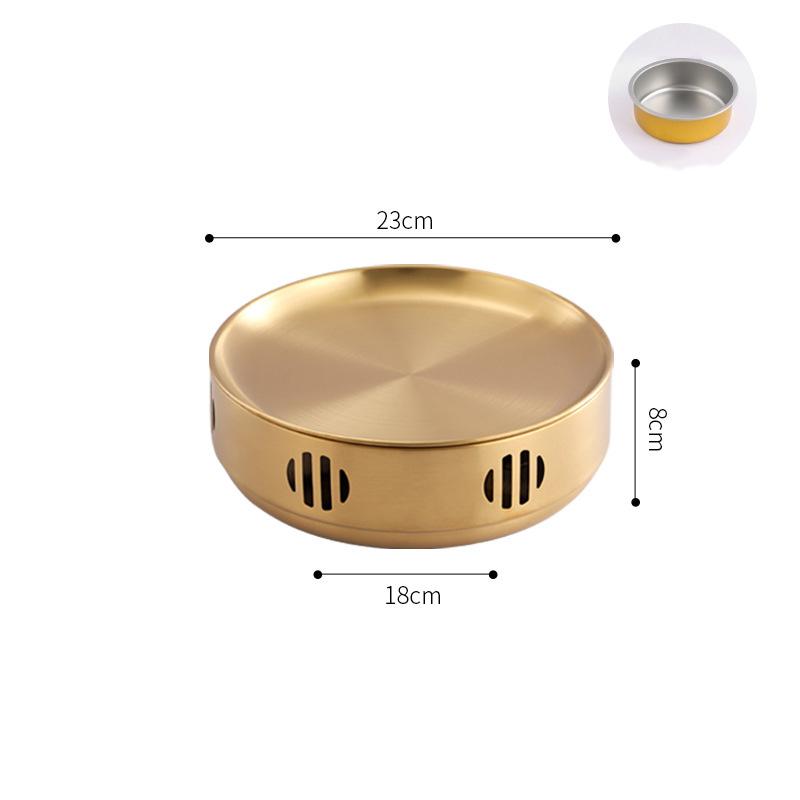 Korean 304 Stainless Steel Grill Barbecue Rack, Roast Meat Plate, Dry Pot Tray, Bar Restaurant Tableware, 1 Pc