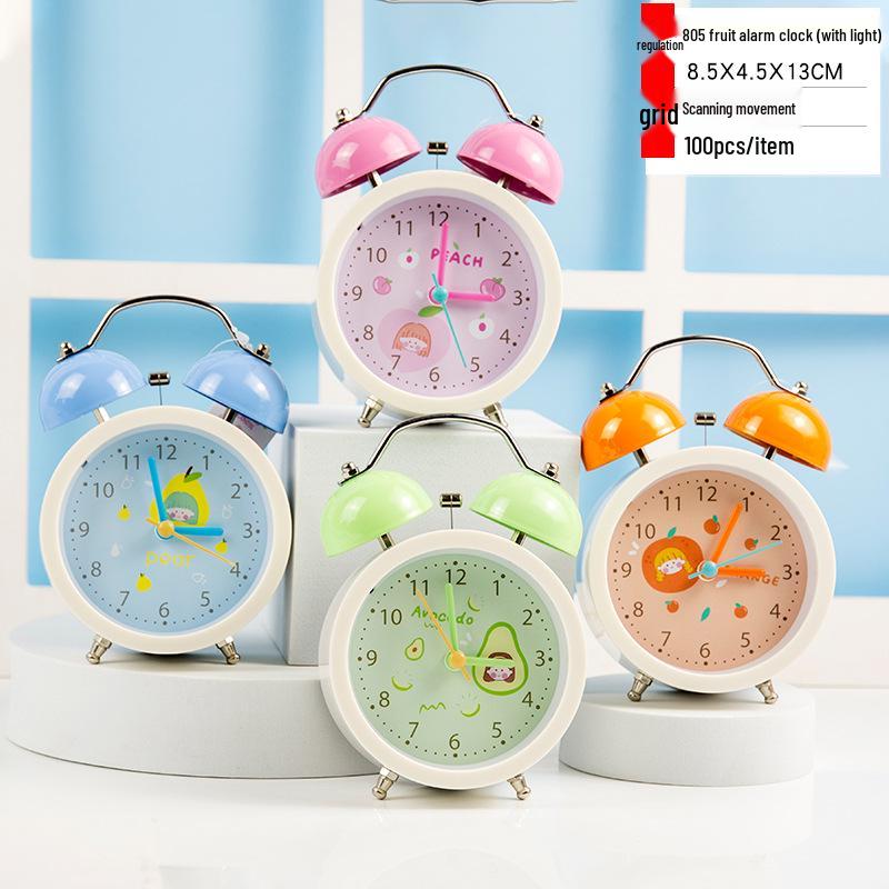 Retro-Wecker mit lauter Glocke und Nachtlicht – geräuschloser Nachttischwecker, kreatives Geschenk für Studenten und als Schlafzimmerdekor