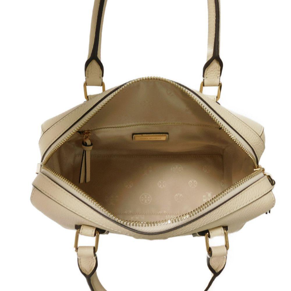Used Thea Web Small Satchel 10833 84777 7922 Calfskin Tassel 3-Way Shoulder Bag with Double T Logo Ivory Women's from