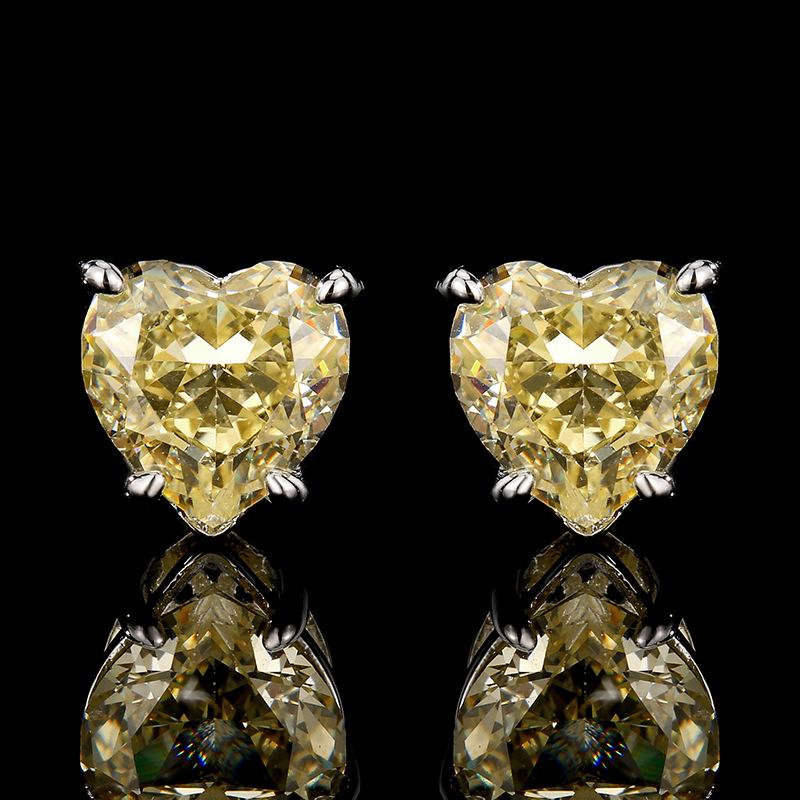 Accessories Jewelry Sets Necklaces Rings Earrings Heart-shaped High Carbon Yellow Niche Fashion Women's High-end