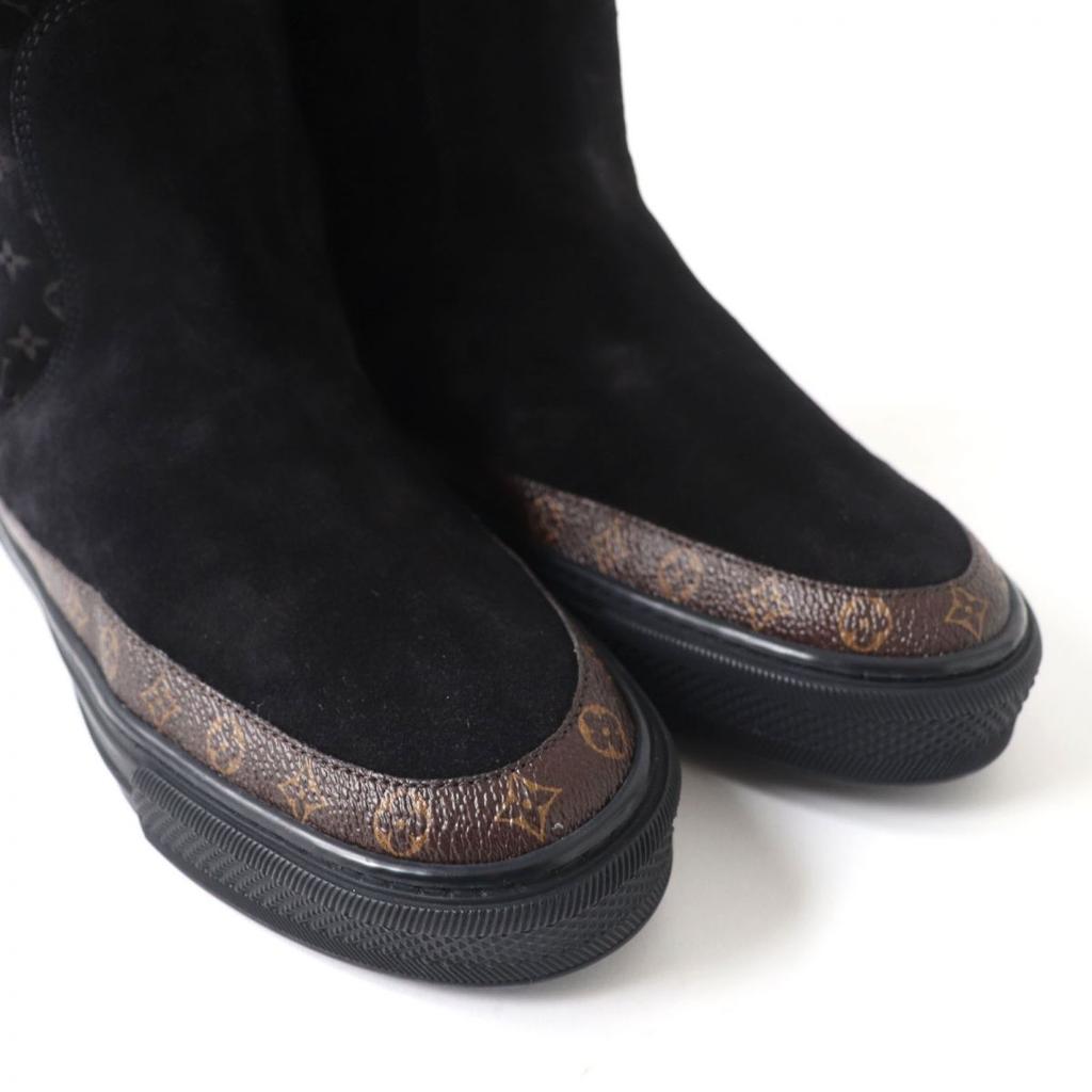 Excellent LOUIS VUITTON Boots Black Mouton Women 35 Used