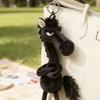 Black Horse Keychain Plush Toy Backpack Pendant Decoration Year Of The Horse Plush Toy New Year's Souvenir Gifts For Boys Girls
