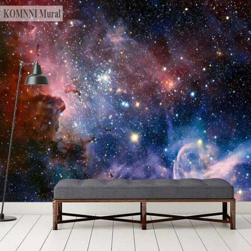 Space Mural 3d Stars Galaxy Wallpaper Living Room Bedroom Backdrop Mural Wallpaper Home Decor