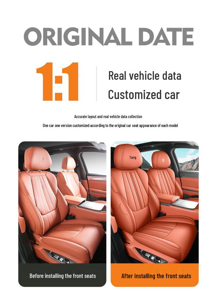 BYD Tang L Full Coverage DMI/EV Seat Covers - Breathable Perforated Cushions for All Seasons