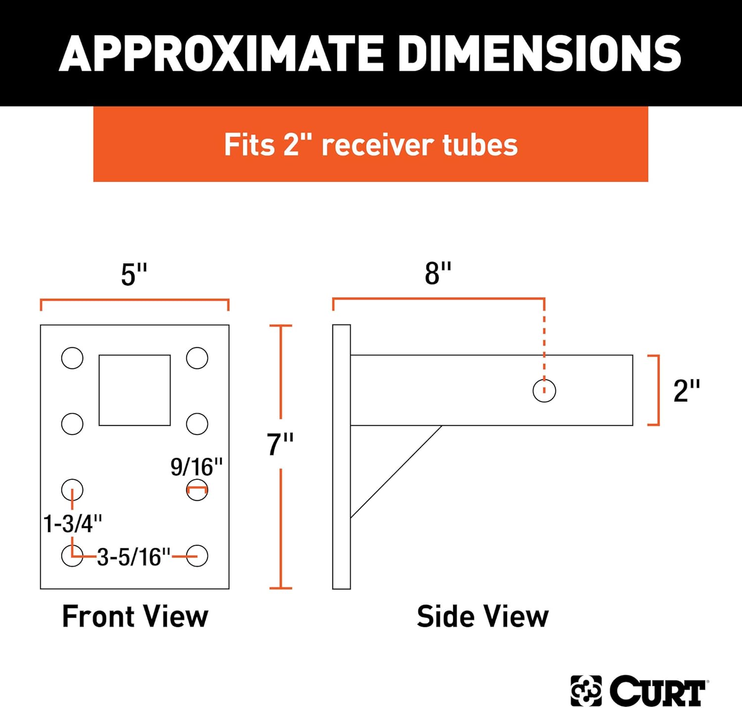 

48325 Adjustable Pintle Mount for 2-Inch Hitch Receiver, 15,000 lbs, 6-1/2-Inch Drop, 8-Inch Length United States