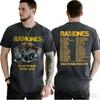 Camiseta de Cuello Redondo con Gráfico Creativo Inspirado en el Punk Rock Presentando Arte de la Gira Ramones para Entusiastas de la Música Hip Hop Streetwear