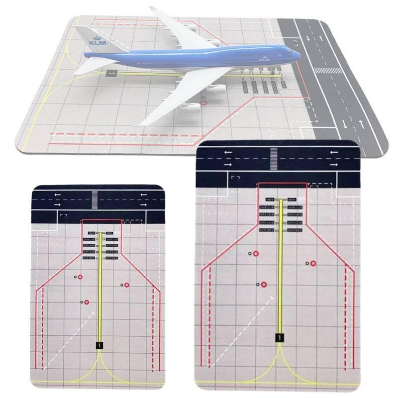 Portable White Airport Model Background With Durable Rubber Runway For Playsets