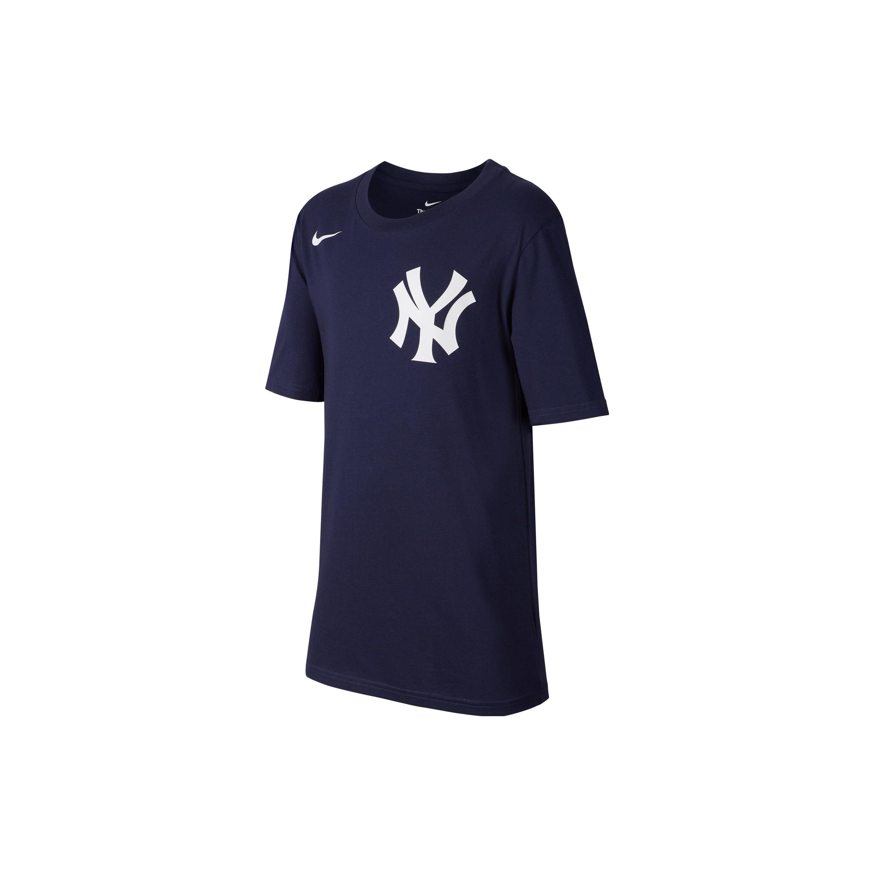 

Nike Футболка X MLB с принтом логотипа, круглым вырезом, коротким рукавом, детские топы, темно-синего цвета DX5234-410 M