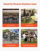 Ausziehbarer Outdoor-Terrassen-Esstisch, 80-160cm Rechteckige Hinterhof-Bistro-Tische für 4-6, Aluminiumrahmen Metall Stahlleisten, Wetterfest Groß