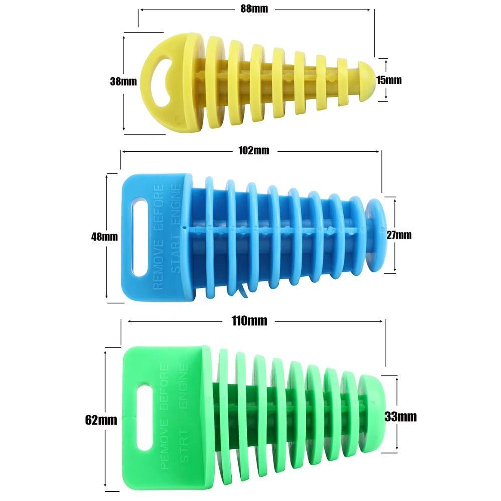 15-62mm Motorcycle Exhaust Pipe Plug Dust-proof Water Proof Exhaust Wash Plug PVC Universal Tailpipe Rubber Air Bleeder Plug