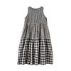 Small Medium and Large Gradual Change Splicing Plaid Vest Skirt Women's Summer New Loose Round Neck Sleeveless Dress